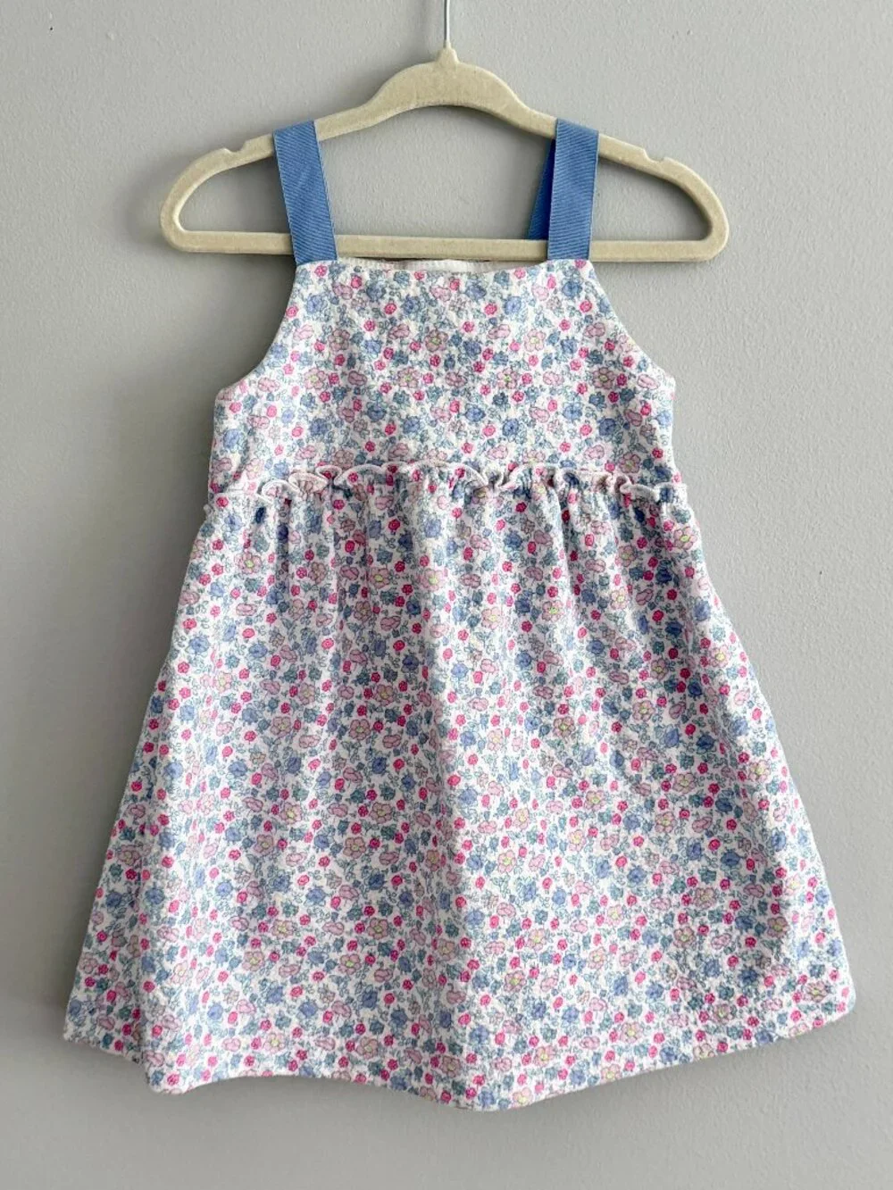 Zara Ditsy Floral Textured Sleeveless Dress EUC 18-24M - Picture 1 of 4